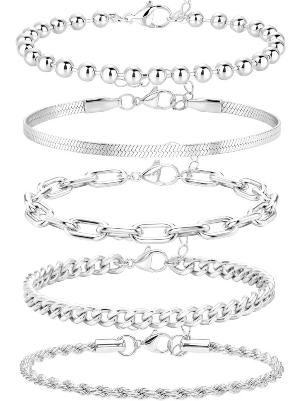Extra Large Waterproof Anklets for Women, 14K Gold Plated Stackable Beach
